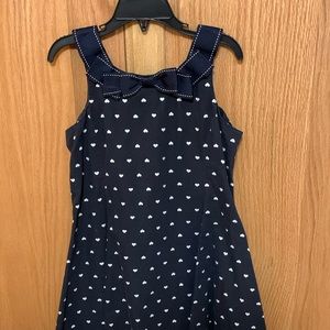 Gymboree navy and white heart polka dot dress